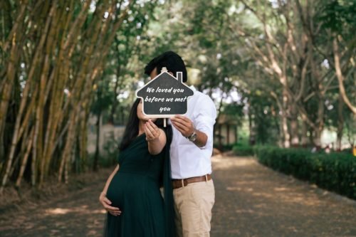 Soulful maternity studio portraits in Baner during an outdoor sunset session.