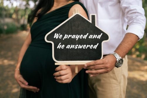 High end maternity studio portraits in Baner with a scenic outdoor backdrop