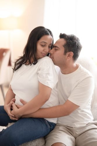 Artistic studio session for mother-to-be at Nestled studio in Baner.